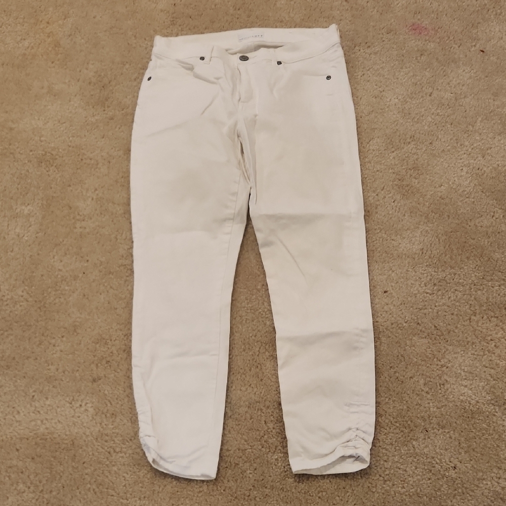 LOFT Women's Cream Skinny Jeans